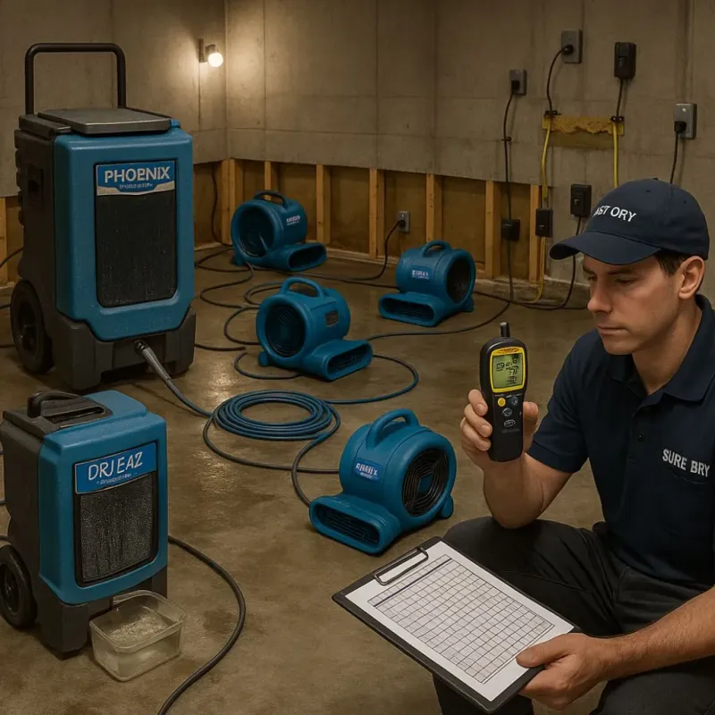 Structural Drying and Dehumidification process in South Hadley, MA
